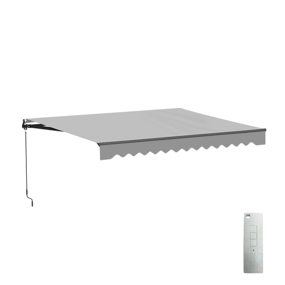ALEKO Motorized Retractable 13 x 10 ft Home Patio Canopy Awning Silver Grey