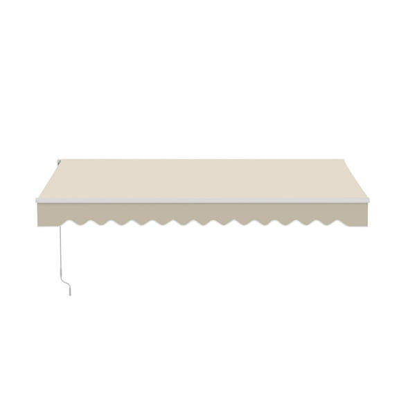 ALEKO 13' x 10' Ivory Manual Retractable Patio Awning Sunshade