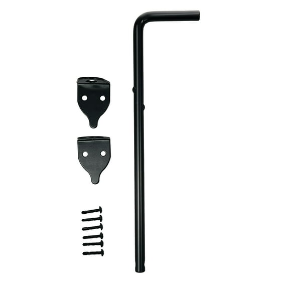 ALEKO Outdoor Heavy Duty Steel 12 inch Cane Bolt Gate Black Drop Rod Lock