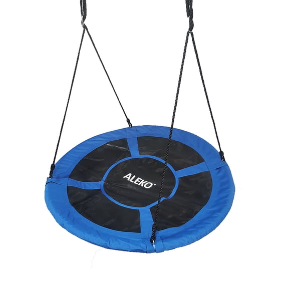 ALEKO Outdoor Saucer Platform Swing with Adjustable Hanging Ropes, 47 Inches, Blue