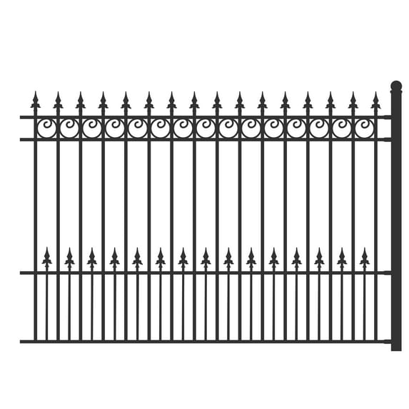 ALEKO Outdoor Yard Garden 8' x 5' Steel Black Fence Prague Style