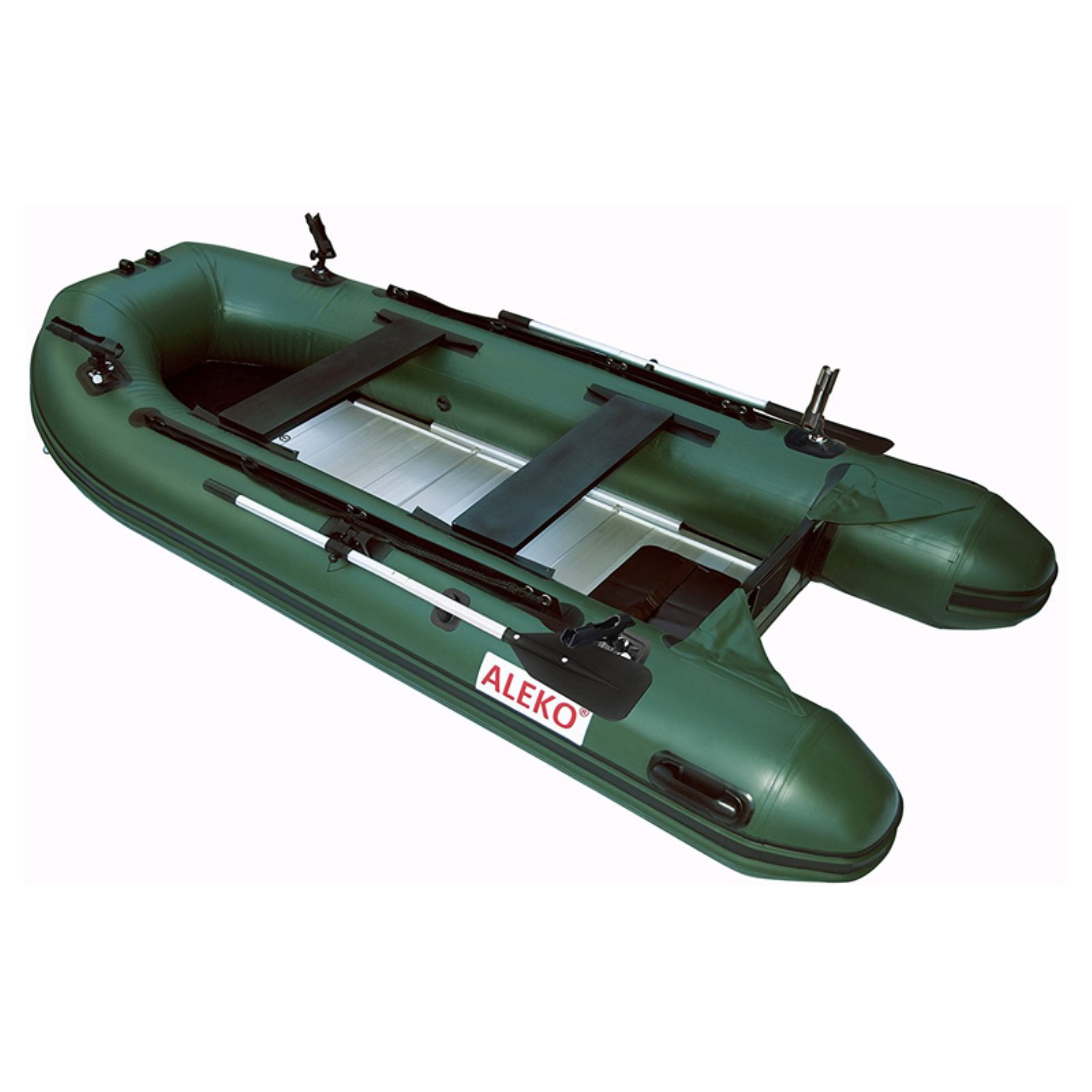ALEKO PRO Fishing Inflatable 12.5 ft Boat with Aluminum Floor Dark