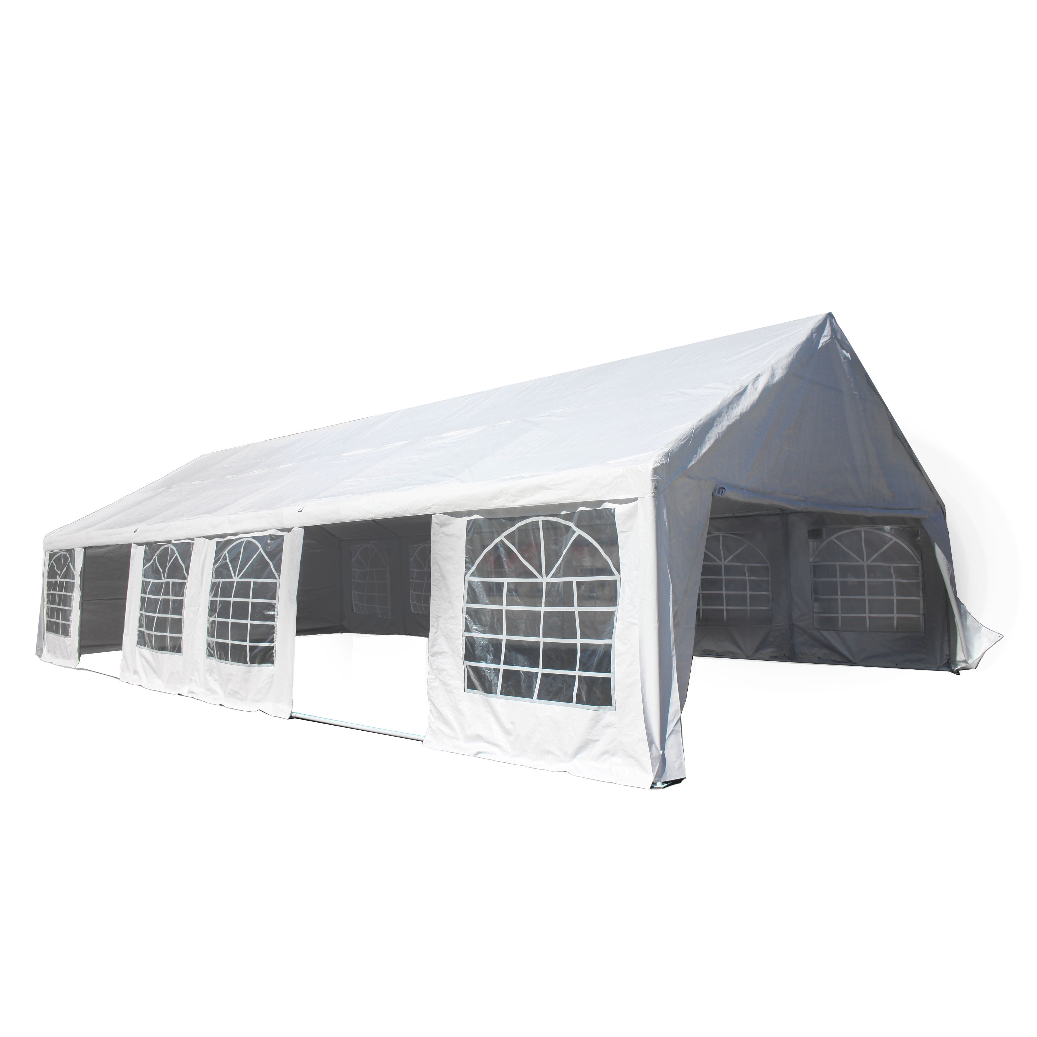 White 20x40 ft Metal Frame Outdoor Event Tent with Windows