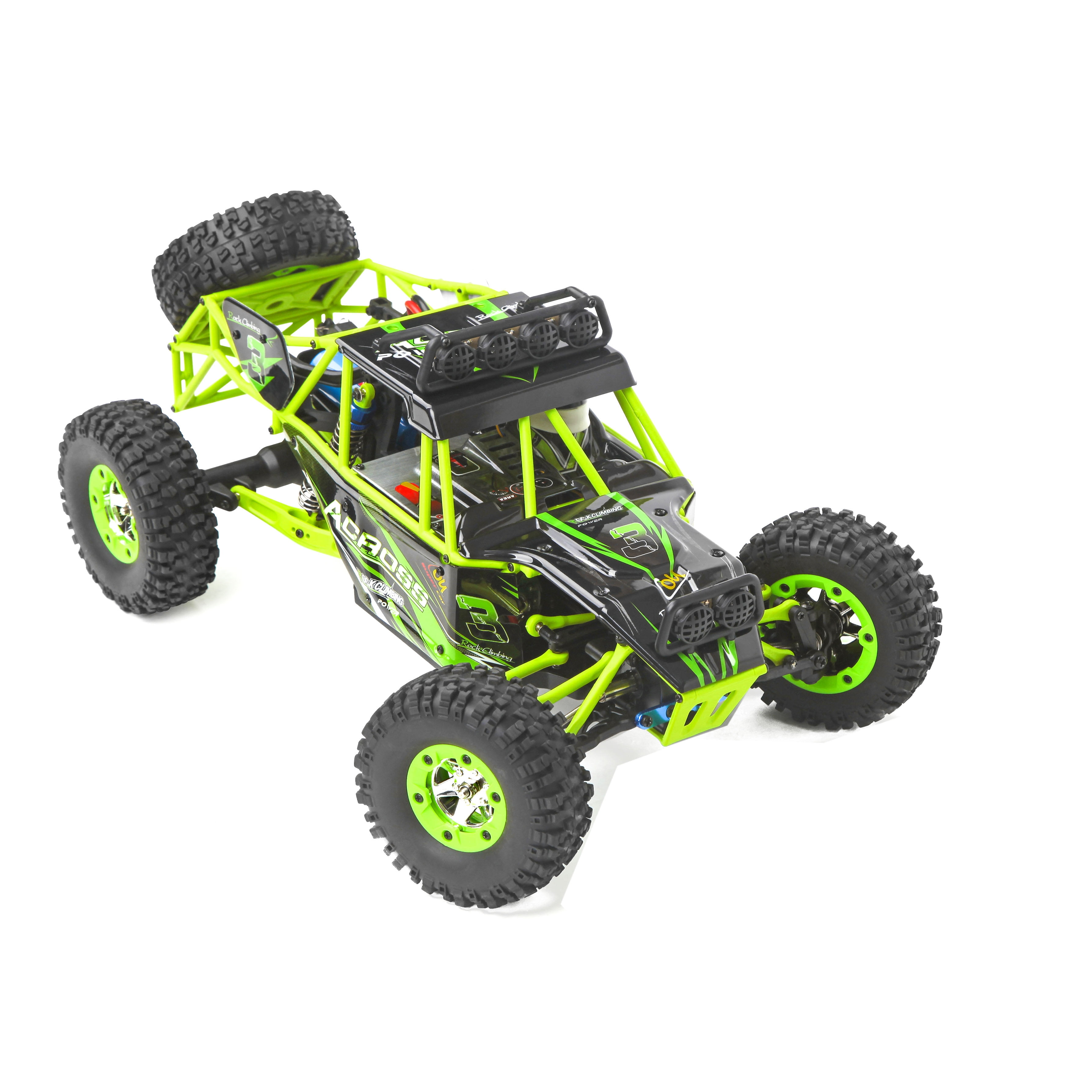 ALEKO RCCAR01 OffRoad HighSpeed Rock Crawler RC Car with LED Lights 112 Scale Lime Green