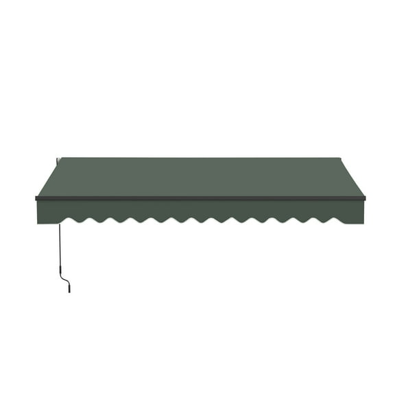 ALEKO 10' x 8' Forest Green Manual Retractable Patio Awning Sunshade