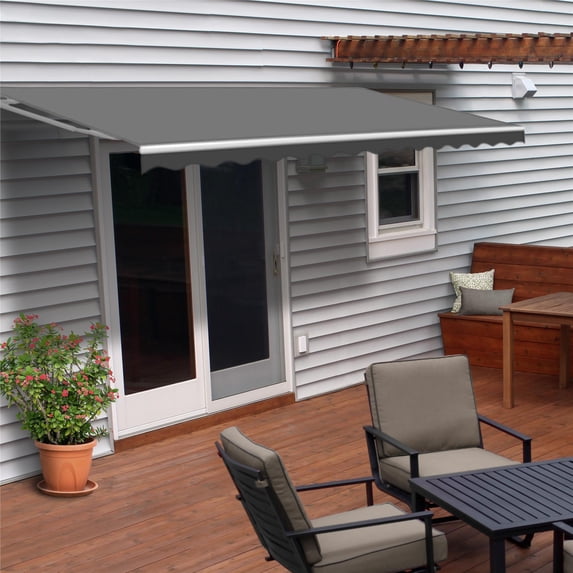 ALEKO Retractable Motorized Patio Awning 8x6.5 ft, Gray Color
