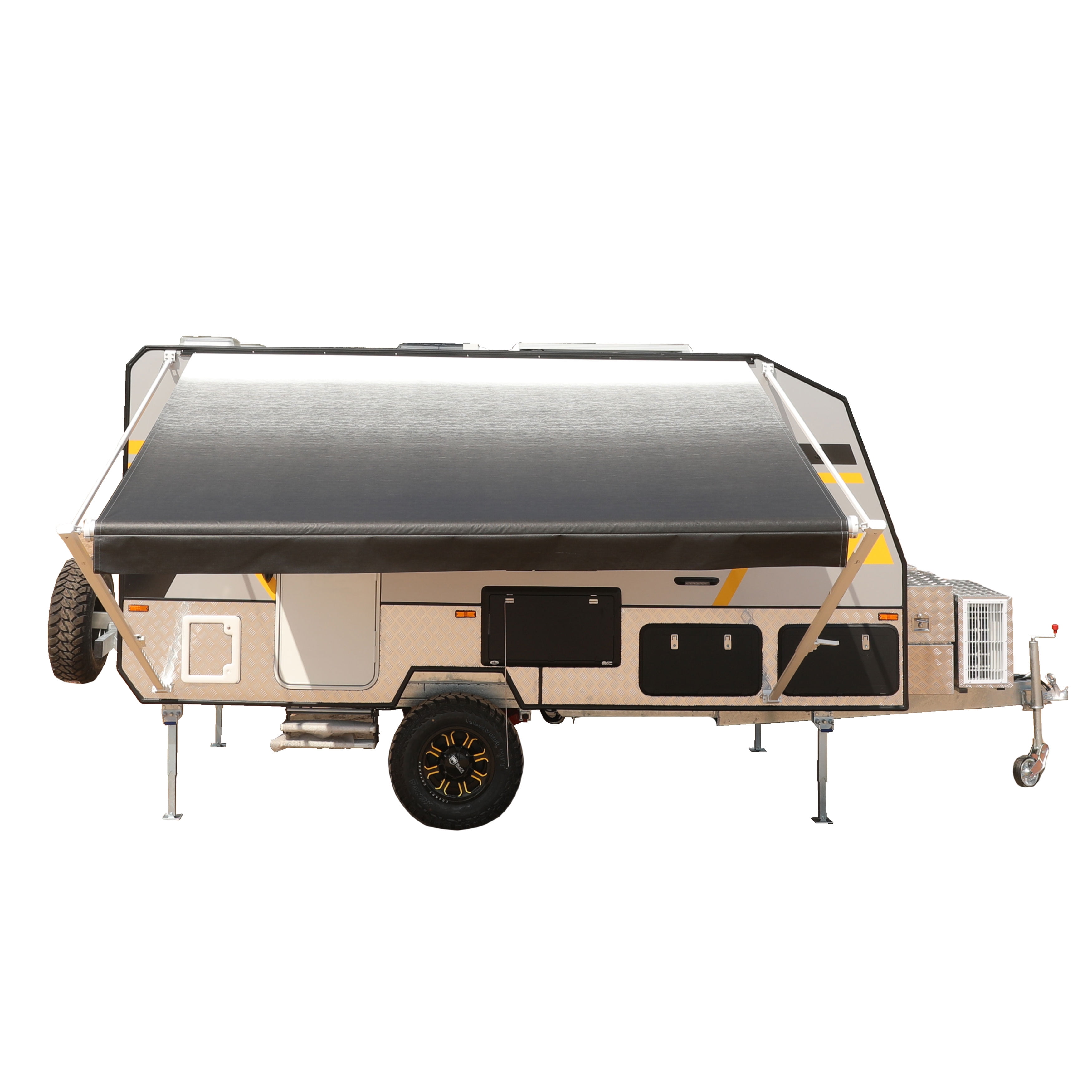 Black Fade Retractable RV and Patio Awning 10' x 8'