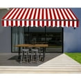thumbnail image 1 of ALEKO 13' x 10' Manual Retractable Red White Patio Awning Sunshade, 1 of 8