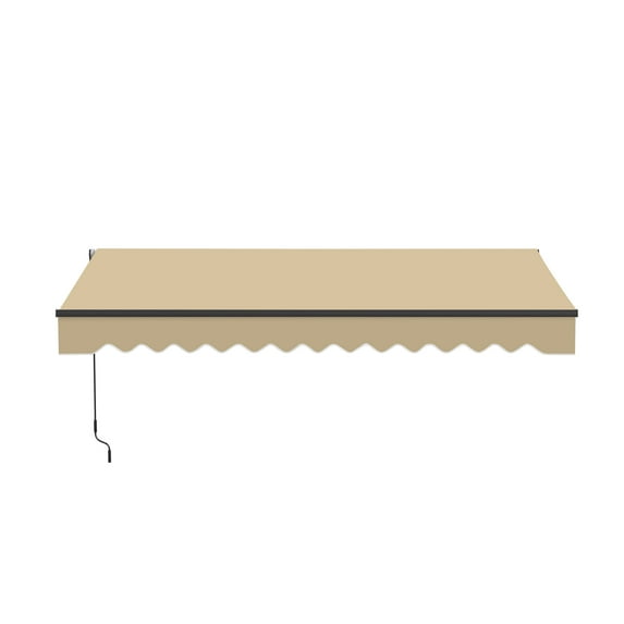 ALEKO 10' x 8' Sand Retractable Patio Awning Black Frame Sunshade