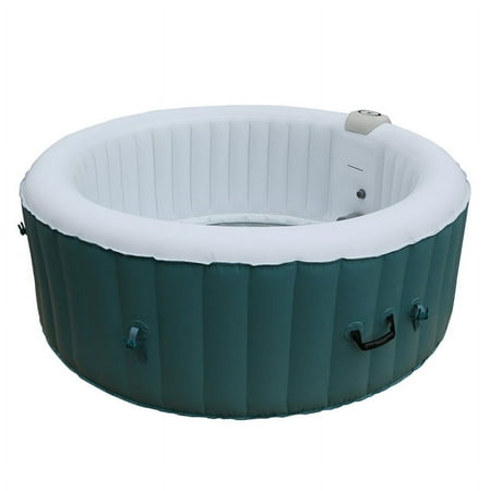 ALEKO Round Inflatable Hot Tub Spa With Cover - 4 Person - 210 Gallon - Light Blue