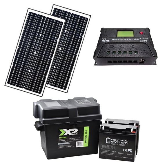 ALEKO SK30W Solar Kit for Gate Opener 60W24V Solar Panels, Batteries, Charge Controller
