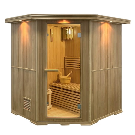 product image of ALEKO SKD6HEM Hemlock Wood Wet Dry Indoor 6 Person Sauna 6 kW ETL Certified Heater