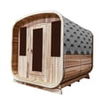 thumbnail image 1 of ALEKO SRCE6HULU Rustic Cedar Barrel Rounded Square 6 person Sauna with Heater, 1 of 13