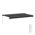 thumbnail image 1 of Semi-Cassette Motorized LED Luxury Patio Awning - 16 x 10 Ft - Onyx Black - Moroccan Collection, 1 of 8