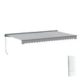 thumbnail image 1 of Semi-Cassette Motorized LED Luxury Patio Awning - 16 x 10 Ft - Silver Gray - Moroccan Collection, 1 of 1