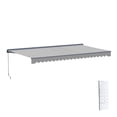 thumbnail image 1 of Semi-Cassette Motorized LED Luxury Patio Awning - 16 x 10 Ft - Silver Gray - Moroccan Collection, 1 of 7