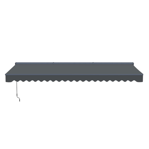 Semi-Cassette Motorized LED Luxury Patio Awning - 20 x 10 Ft - Silver Gray - Moroccan Collection