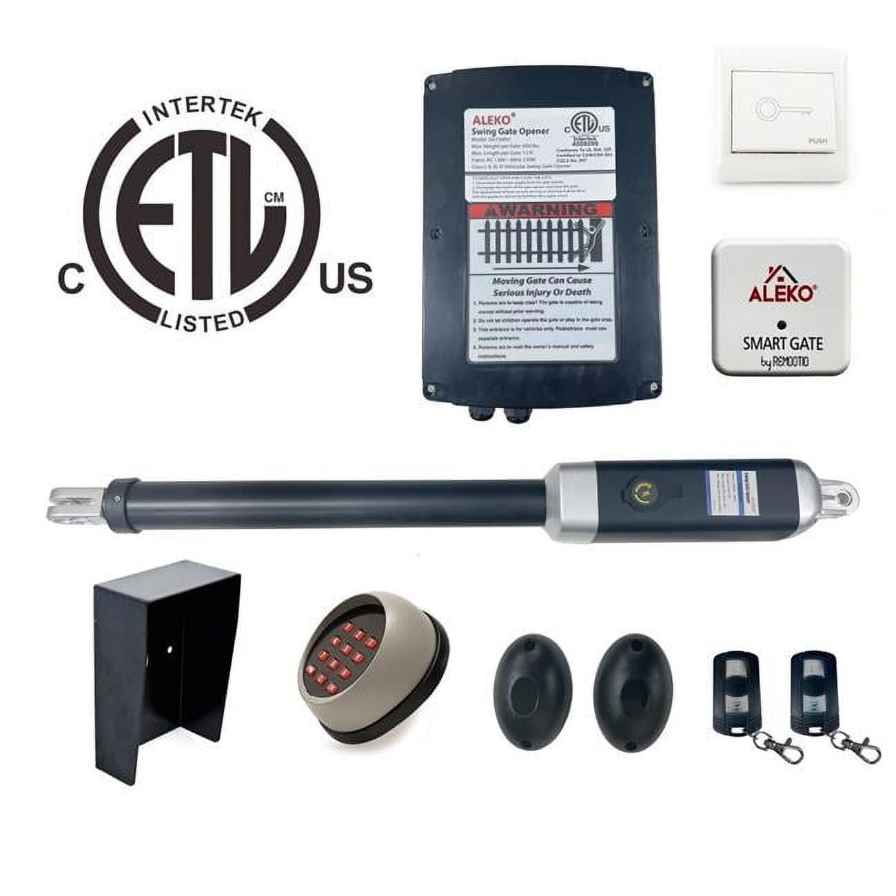 ALEKO Dual Swing Gate Opener Kit with ETL Listed Accessories