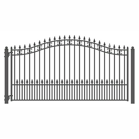 ALEKO St. Louis Garden Yard Single Swing Steel 14 feet Black Driveway Gate