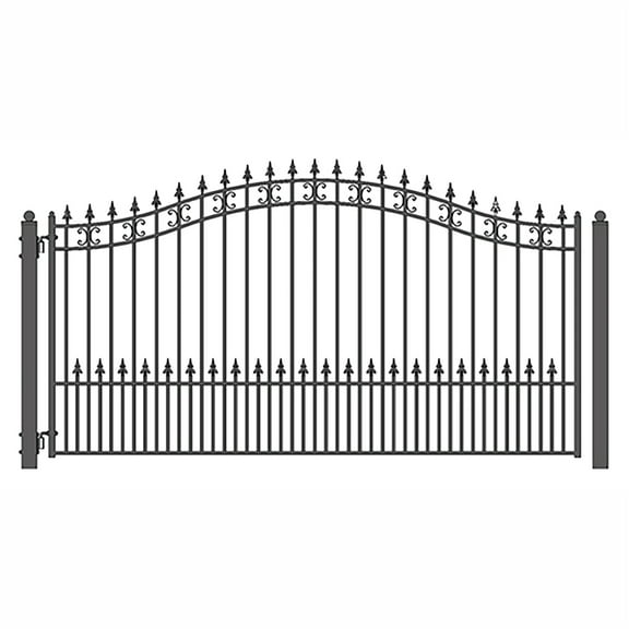 ALEKO St. Louis Garden Yard Single Swing Steel 14 feet Black Driveway Gate