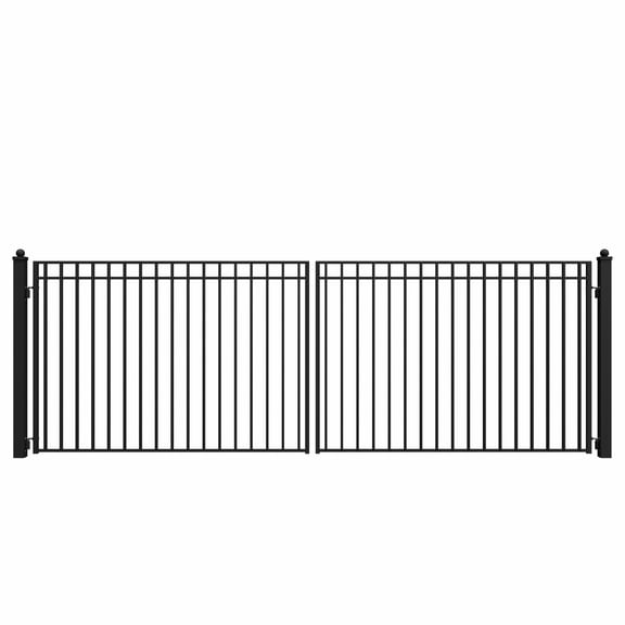 ALEKO Yard Garden Madrid Style Dual Swing Steel Driveway Gate 18 ft Black