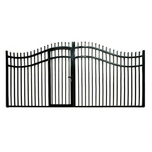 ALEKO Steel Dual Swing VIENNA Style 12' Driveway with Built-In Pedestrian Gate