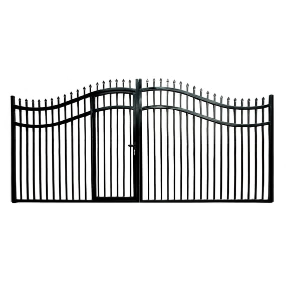 ALEKO Steel Dual Swing VIENNA Style 14' Driveway with Built-In Pedestrian Gate