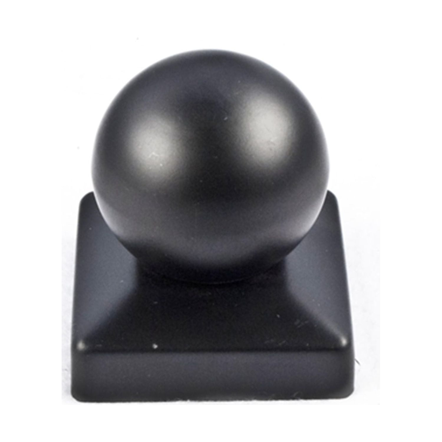 Black Galvanized Steel Ball Top Driveway Gate Post Cap, 3.5 x 3.5 Inches