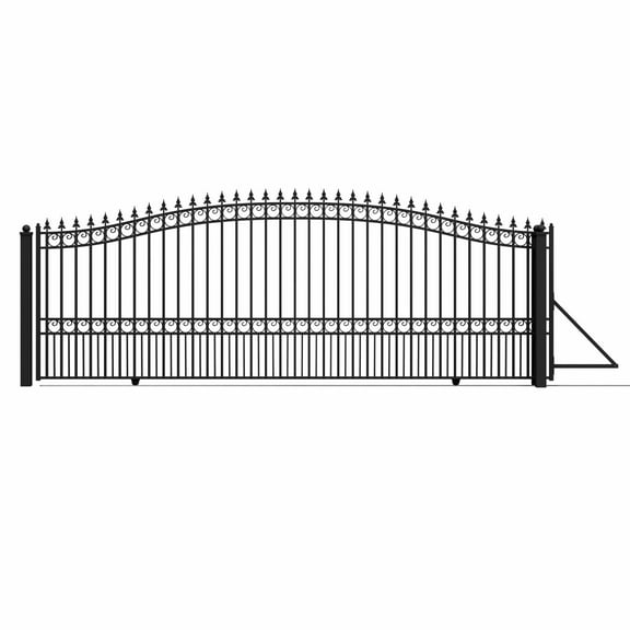 ALEKO Steel Single Sliding Driveway Gate 18 x 6 ft London Style Black