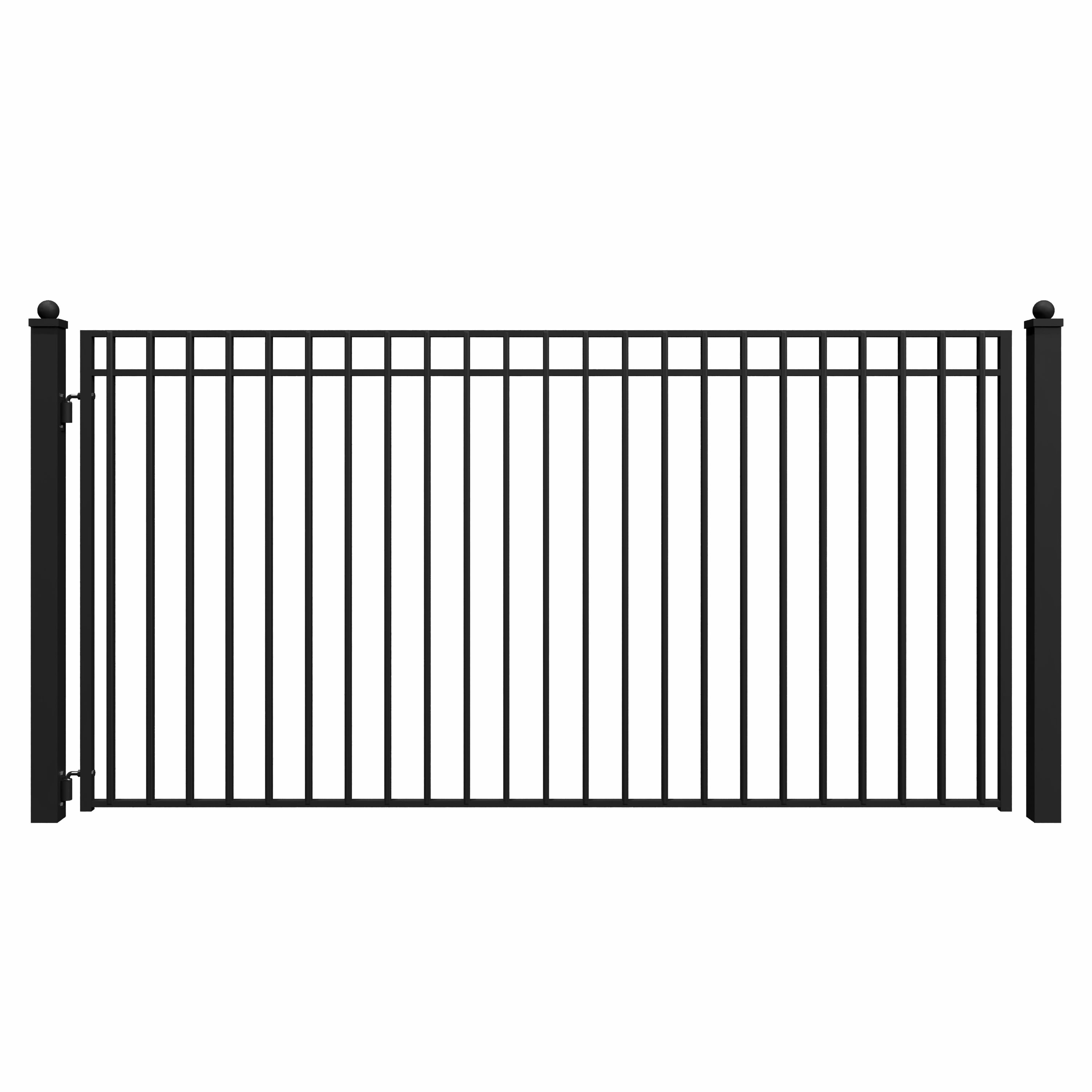 Madrid Style Black Steel Single Swing Driveway Gate 12 x 6 ft