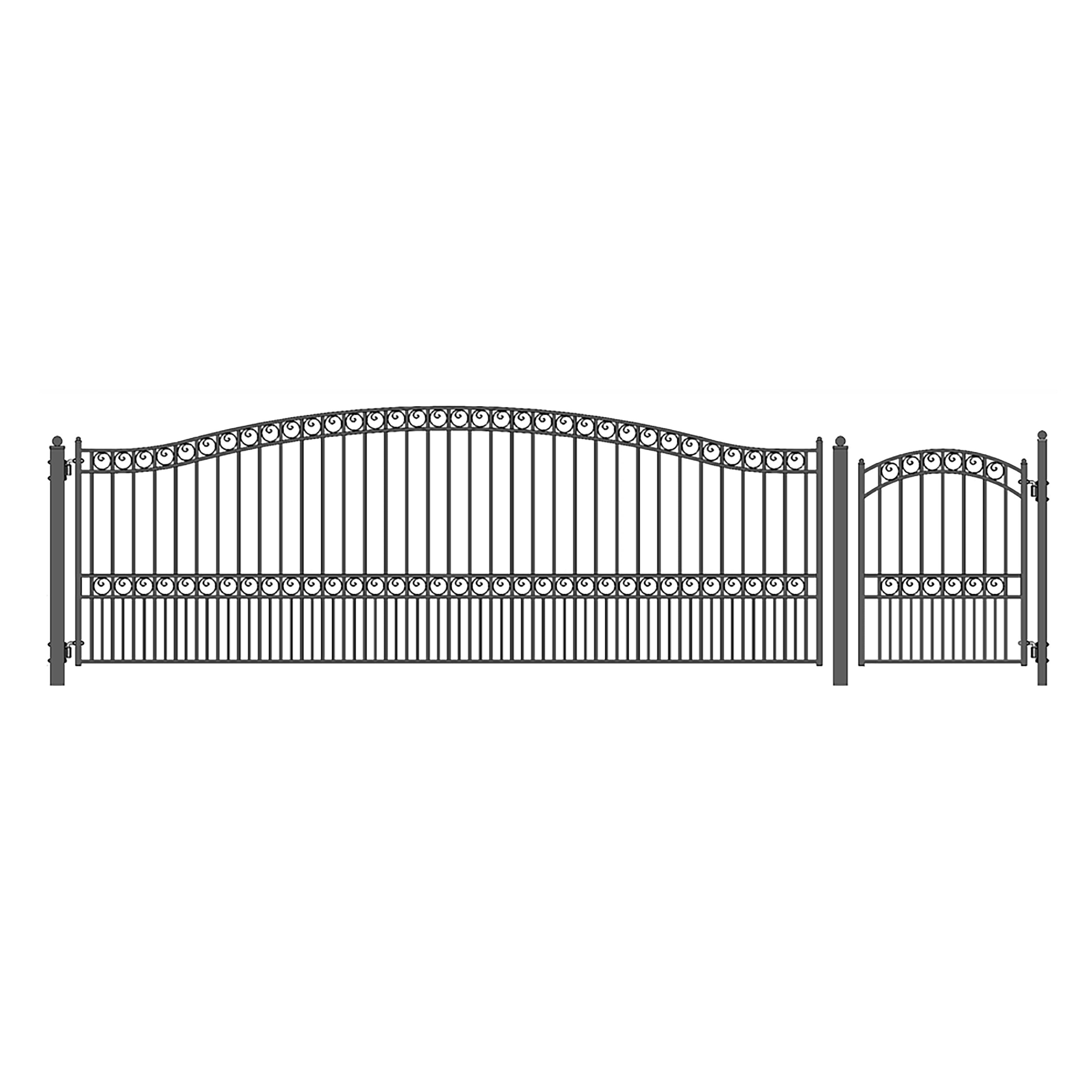 ALEKO Steel Swing Single Driveway Paris Style Gate 18 ft with ...