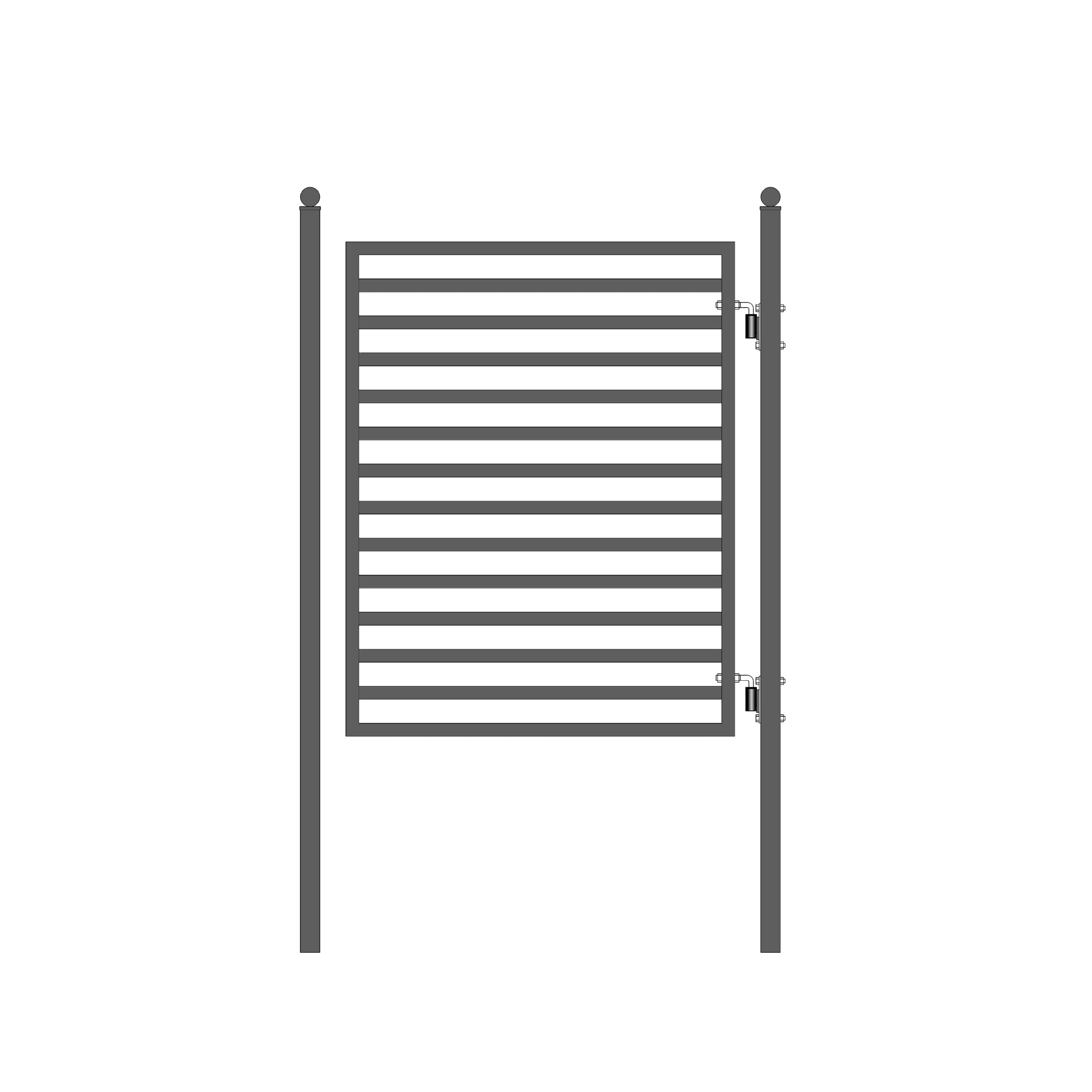 Milan Style Black Powder-Coated Steel Pedestrian Gate