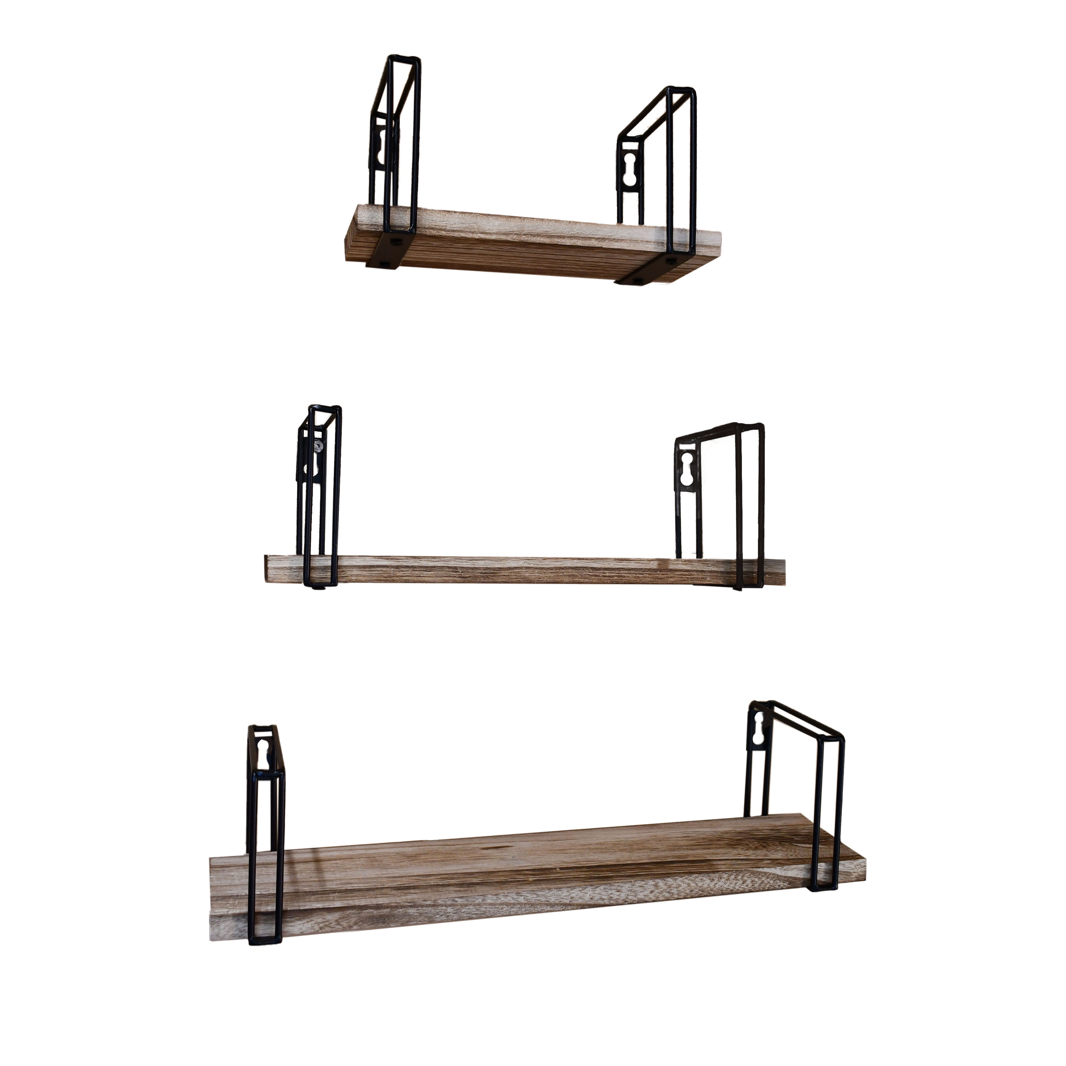 ALEKO WFS33 Rustic Wood Wall Mount Storage Floating Shelves with