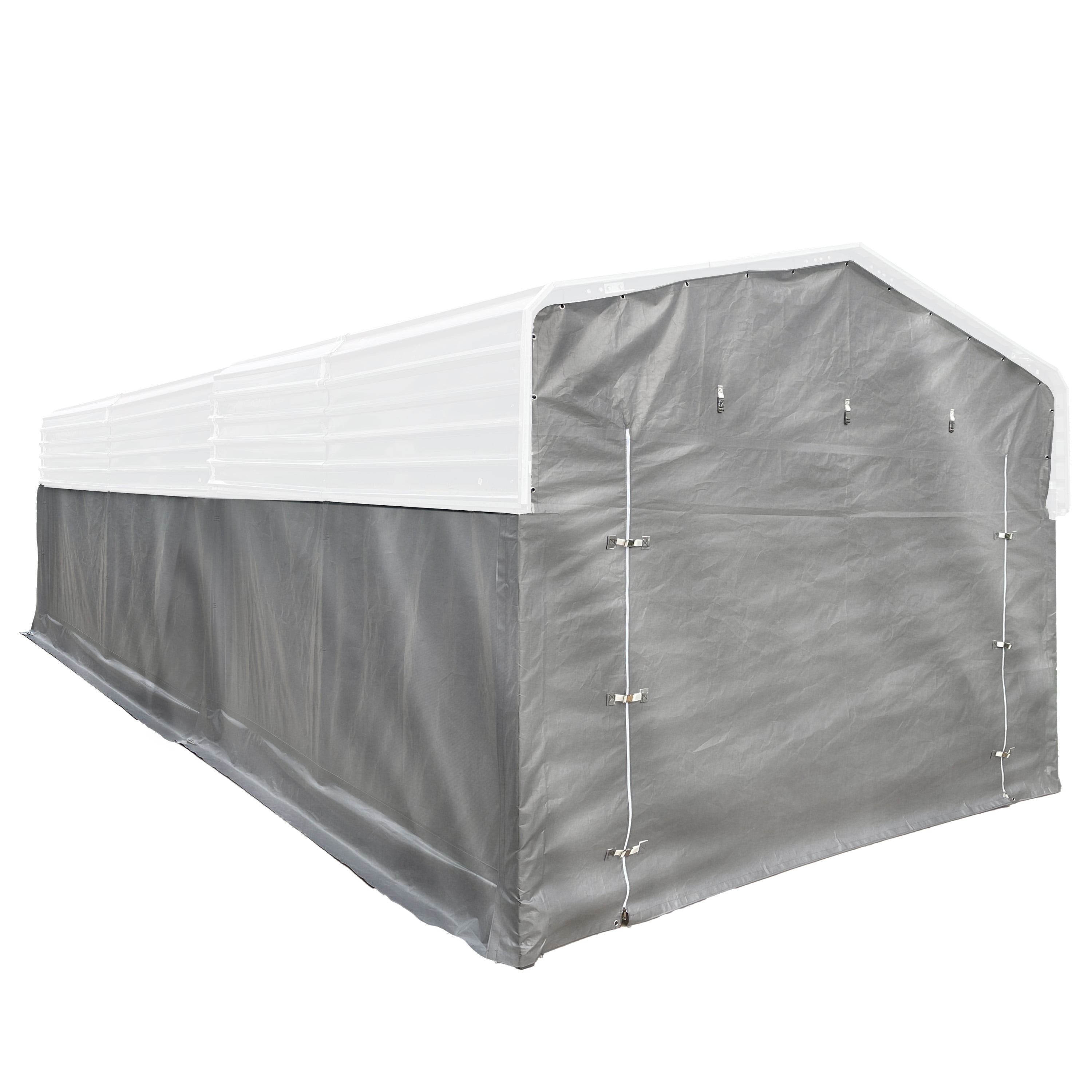 ALEKO Waterproof PE Fabric Sidewall Kit for ALEKO 12 x 30 ft Black Metal Carport