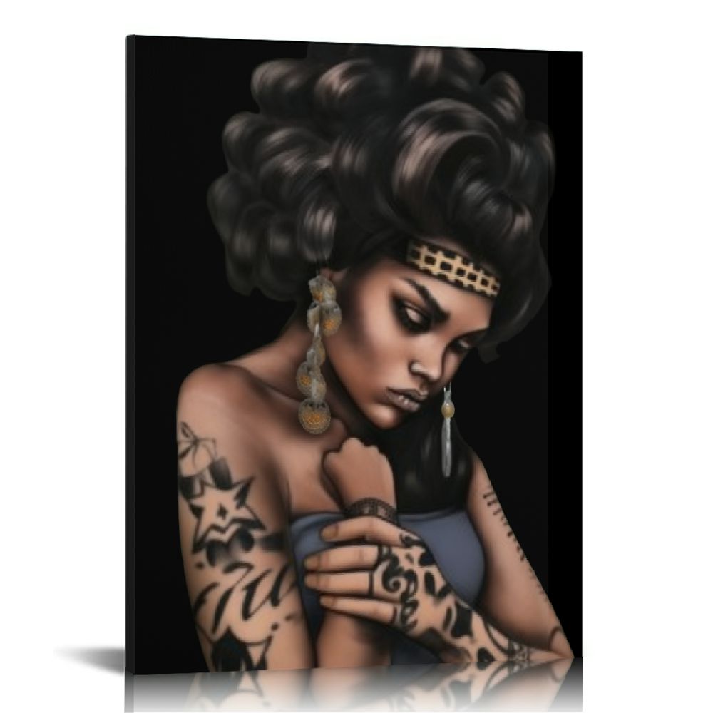 ALEPADNF Black Queen Poster African American Wall Art Black Girl Canvas ...