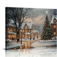 ALEPADNF Christmas Canvas Wall Art Rustic Winter Scene Wall Art Prints