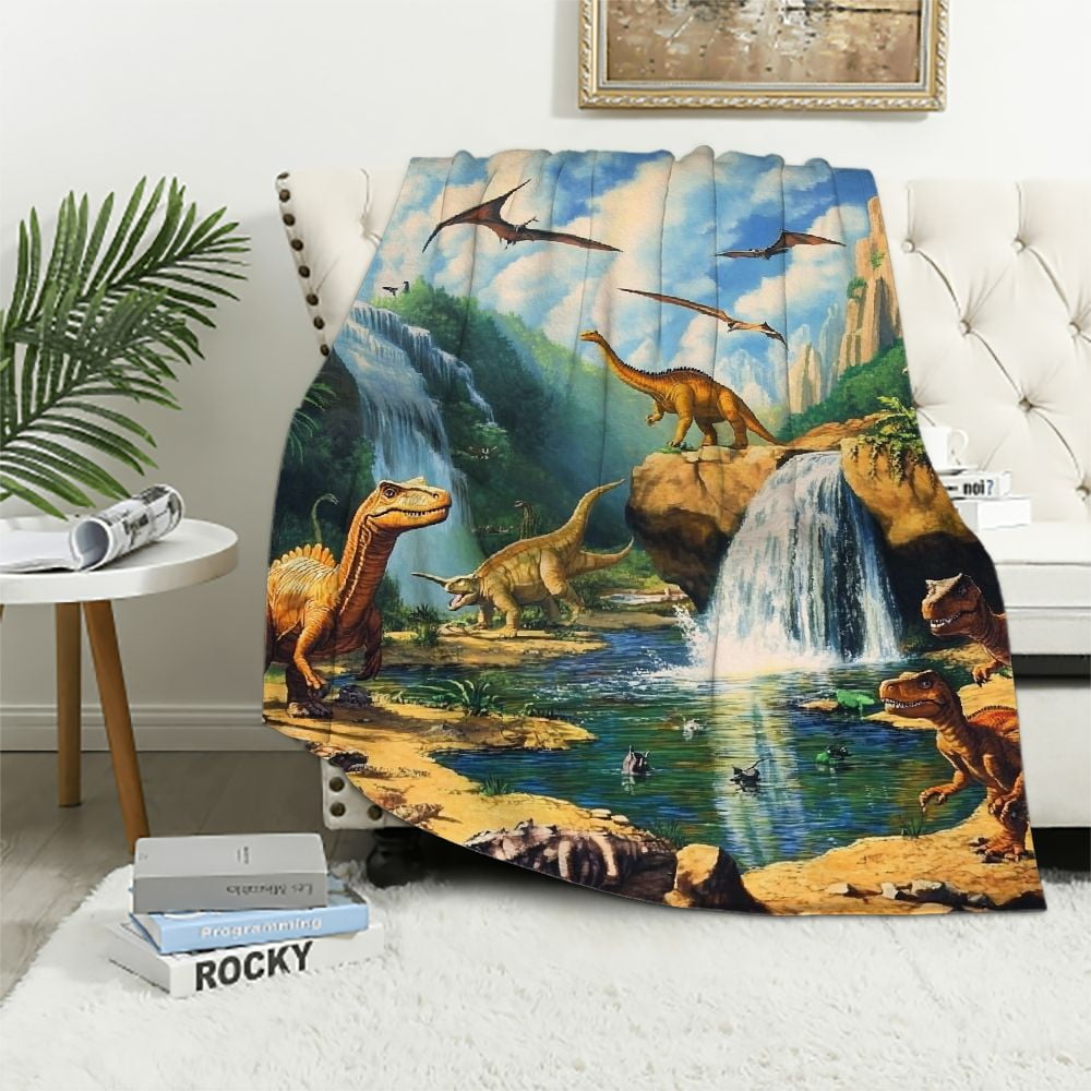 ALEPADNF Dinosaurs Throw Blanket for Couch Sofa Bed Home Decorative All