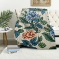 ALEPADNF Flower Print Flannel Throw Blanket, Soft Plush Blankets for