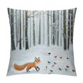 ALEPADNF Fox Square Pillow Covers Cushion Covers, Winter Forest Cute