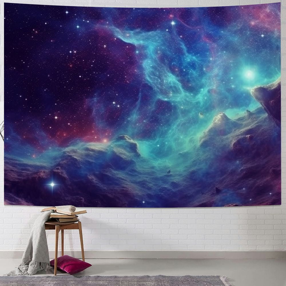 ALEPADNF Galaxy Tapestry for Bedroom Aesthetic Space Blue Night Starry ...