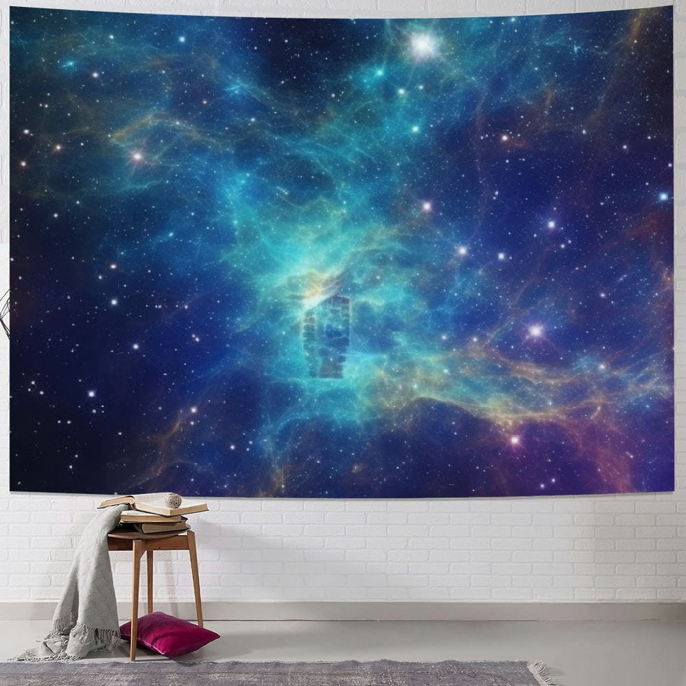 ALEPADNF Galaxy Tapestry for Bedroom Aesthetic Space Blue Night Starry ...