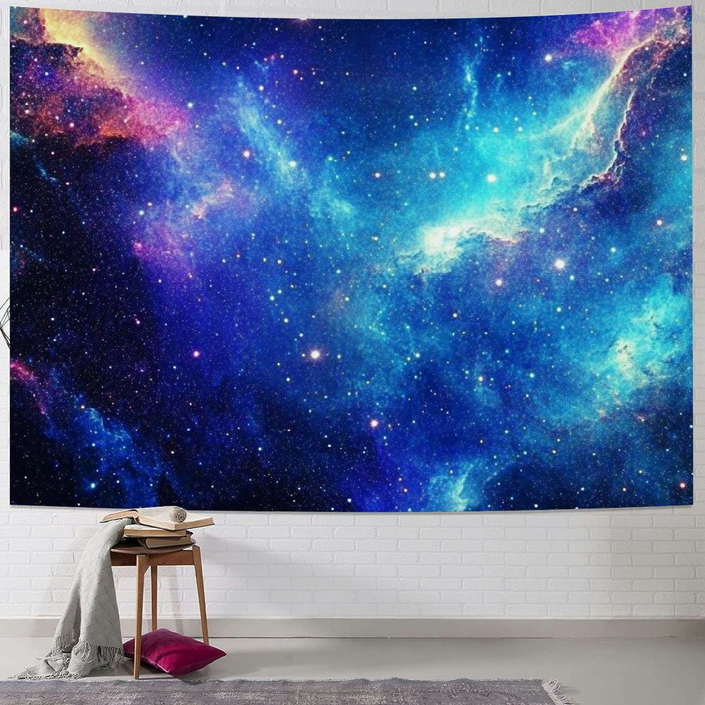 ALEPADNF Galaxy Tapestry for Bedroom Aesthetic Space Blue Night Starry ...