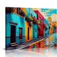 thumbnail image 1 of ALEPADNF  Mexican Village Painting, Mexican Art Prints, Mexican Art Decor, Mexican Art Poster, Mexican Folk Art, Mexican Wall Art, Modern Mexican Art 16x12in, 1 of 6