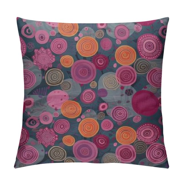 ALEPADNF Pink and Grey Decorative Throw Pillow Case, Doodle Style Lace