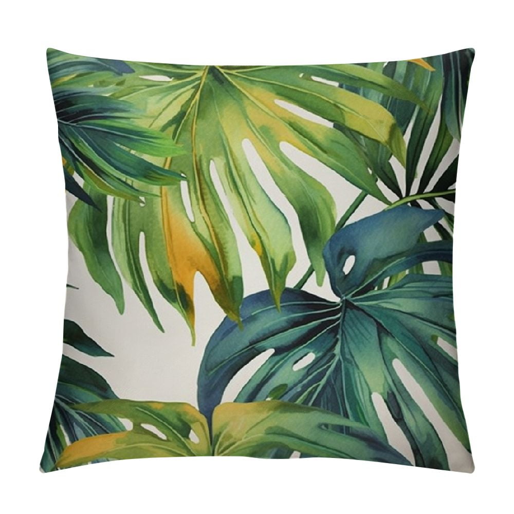 ALEPADNF Throw Pillow Covers Tropical Watercolor Artistic Modern Green