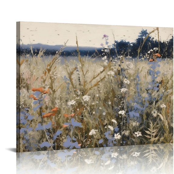 ALEPADNF  Vintage Landscape Bedroom Wall Art Rustic Decor, Meadow Scenery Paintings Above Bed Wall Decor, Canvas Prints Artwork, Living Room Farmhouse Room Decor 16x12in