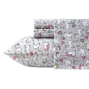 ALEX + BELLA Merry Mutts Grey Brushed Soft Microfiber 4 PC Kids Sheet Set - Full