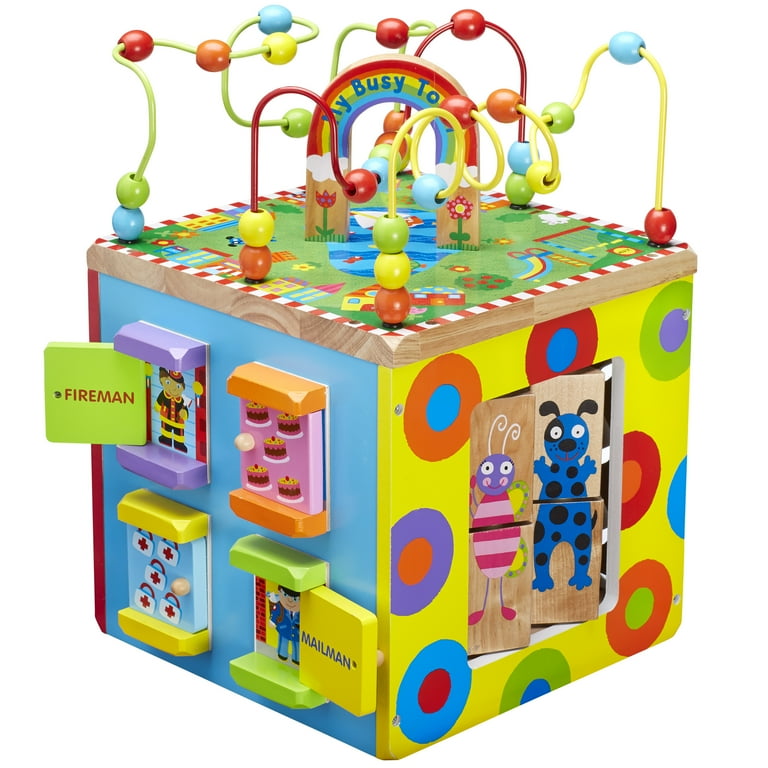 ALEX Discover My Busy Town Wooden Activity Cube