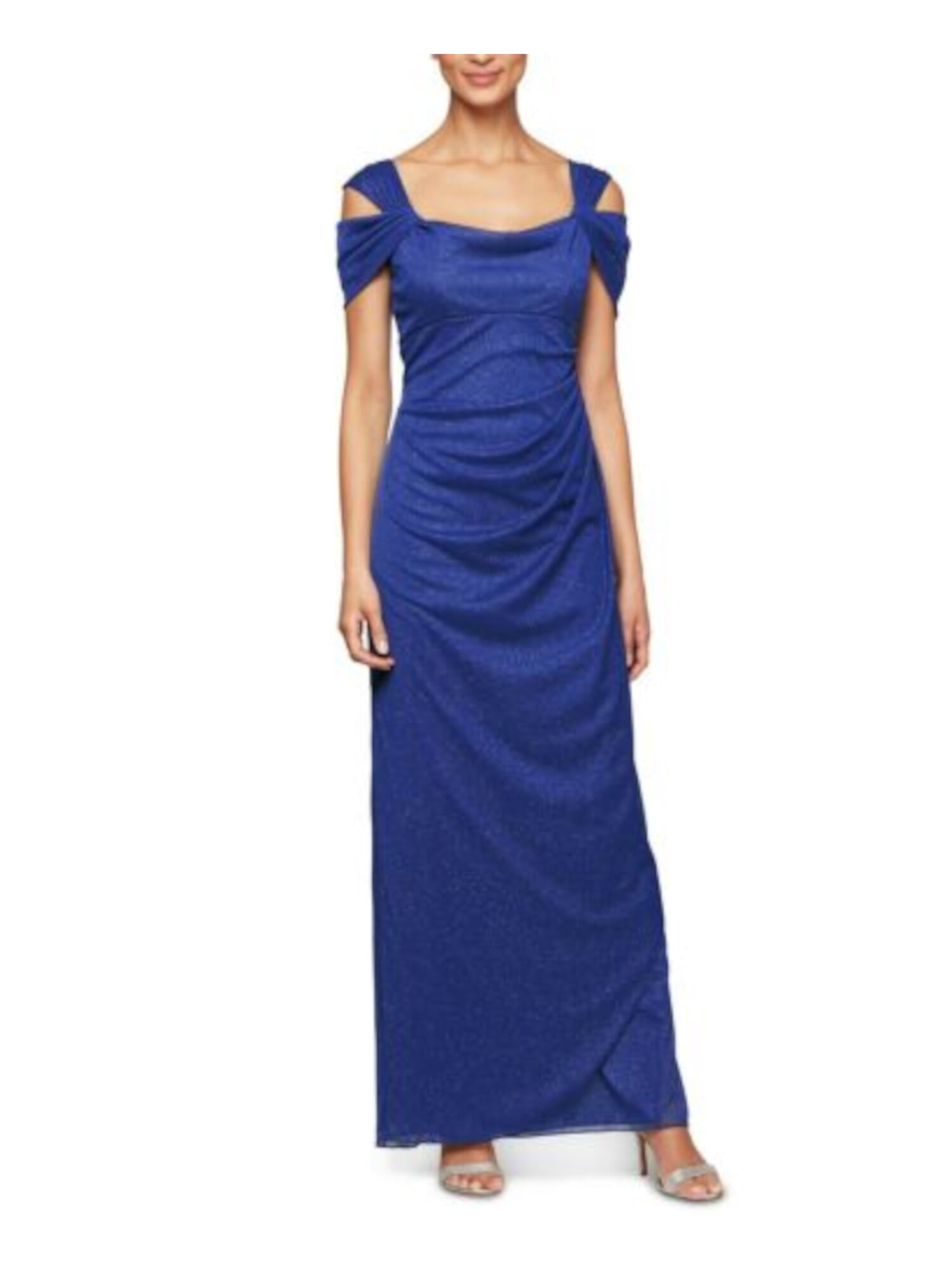 sachin and babi light blue dress Alex Evenings Women's Cold Shoulder Popover Dress