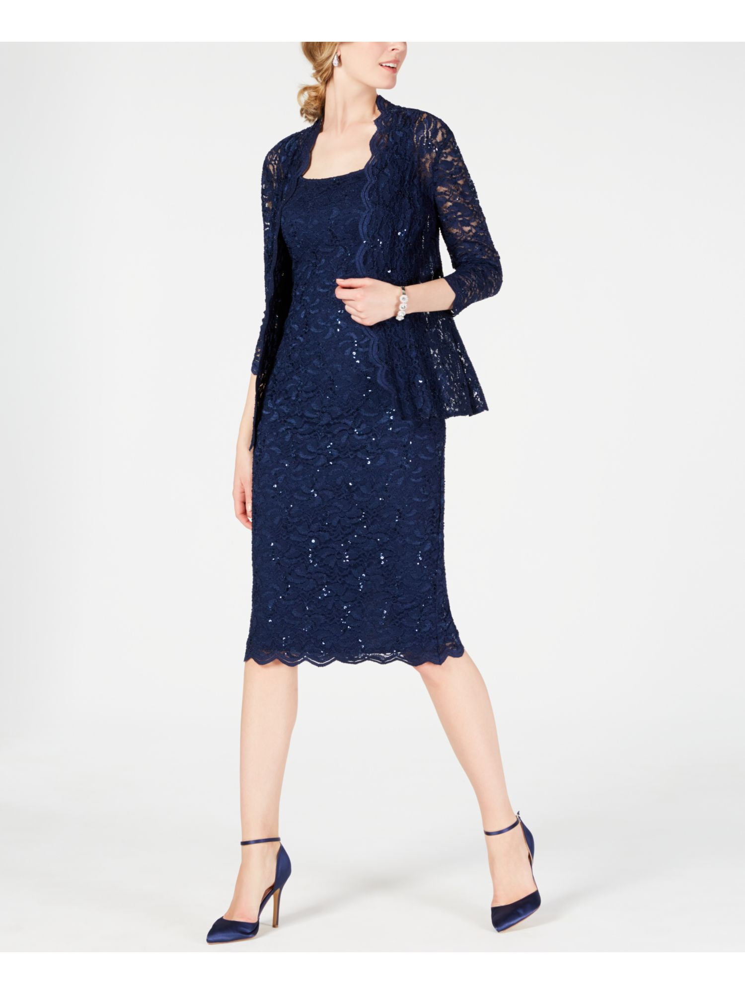 Alex evenings lace outlet dress and jacket